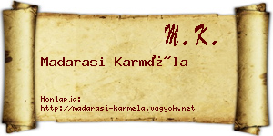 Madarasi Karméla névjegykártya